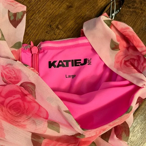 Pink Floral Ruched Dress katie - Picture 9 of 10